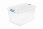 STERILITE Storage Box With Latch Lid, Clear, 64-Qt.