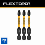 DEWALT ACCESSORIES FlexTorq PH2 Phillips Impact Driver Bits, 1/4 x 2 In, 3-Pk. TOOLS DEWALT ACCESSORIES