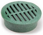 DRAINTECH DrainTech 0330SDG Drop-In Drain Grate, 3.58 in Dia, Round, Polyethylene, Green PLUMBING, HEATING & VENTILATION DRAINTECH