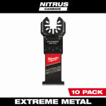 MILWAUKEE ELECTRIC TOOL CORP Open-Lok Extreme Metal Oscillating Multi-Tool Blades, Nitrus Carbide, 1-3/8 In., 10-Pk.