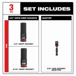 MILWAUKEE Milwaukee SHOCKWAVE Impact Duty 49-66-4417 Deep Well Socket Set, Steel, Black Oxide TOOLS MILWAUKEE