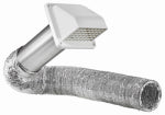 LAMBRO INDUSTRIES 8 Ft. Dryer Exhaust Wall Hood Vent Kit, White