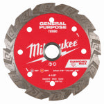 MILWAUKEE ELECTRIC TOOL CORP Diamond Max Turbo Diamond Saw Blade, 4.5 In. TOOLS MILWAUKEE ELECTRIC TOOL CORP