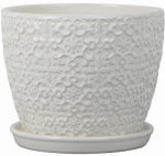 TRENDSPOT INC Mediterranean Ceramic Bell Planter, Crackle White, 8 In. LAWN & GARDEN TRENDSPOT INC