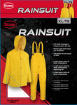 SAFETY WORKS INC 2-PC Rainsuit, Jacket, Bib Pants, Yellow PVC, XL