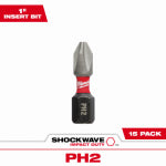 MILWAUKEE Milwaukee 48-32-5003 Insert Bit, #2 Drive, Phillips Drive, 1/4 in Shank, Hex Shank, 1 in L, Steel, 15/PK TOOLS MILWAUKEE