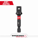 MILWAUKEE Milwaukee 48-32-5031 Socket Adapter, 3/8 in Drive, Hex, Square Drive, Steel, 2 in L TOOLS MILWAUKEE