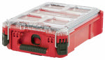 MILWAUKEE Milwaukee PACKOUT 48-22-8435 Organizer, 75 lb, 9.8 in L, 15.2 in W, 4.6 in H, 5-Compartment, Plastic, Red TOOLS MILWAUKEE