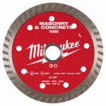 MILWAUKEE ELECTRIC TOOL CORP Turbo Masonry & Concrete Cutting Diamond Grinder Blade, 4-1/2 In.