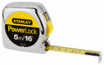 STANLEY CONSUMER TOOLS Powerlock Tape Rule, Metric, ABS Chrome Case, 5M x 3/4-In. TOOLS STANLEY CONSUMER TOOLS   