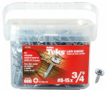 TEKS Teks 21506 Lath Screw, #8 Thread, Truss Head, Phillips Drive, Sharp Point, Steel, Zinc, 600 PAIL HARDWARE & FARM SUPPLIES TEKS