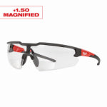 MILWAUKEE ELECTRIC TOOL CORP Safety Glasses, +1.50 Magnified Clear Anti-Scratch Lenses