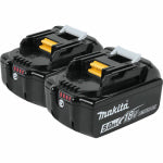 MAKITA Makita BL1850B-2 Battery, 18 V Battery, 5 Ah, 45 min Charging, 2/PK TOOLS MAKITA   