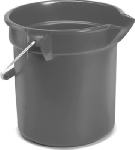 RUBBERMAID Rubbermaid Professional Plus FG296300GRAY Bucket, 10 qt Capacity, 10-1/2 in Dia, Polyethylene, Gray CLEANING & JANITORIAL SUPPLIES RUBBERMAID