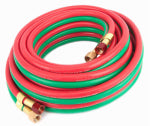 FORNEY Forney 86145 Welder Torch Hose, 1/4 in ID, 25 ft L, 100 psi Pressure, 9/16-18 Thread, Neoprene, Green/Red TOOLS FORNEY