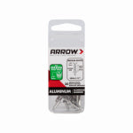 ARROW Arrow RMA1/8 Pop Rivet, Medium, 1/4 in Grip, 1/4 in L, Aluminum, Silver, 20/PK TOOLS ARROW