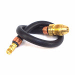 US HARDWARE US Hardware RV-339B Propane Hose, 1/4 in, 15 in L, POL x Male Flare, Rubber, Black/Brass AUTOMOTIVE US HARDWARE