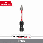 MILWAUKEE Milwaukee SHOCKWAVE, Impact Torx 48-32-4483 Power Bit, T15 Drive, Torx Drive, 1/4 in Shank, Hex Shank, 2 in L, Steel TOOLS MILWAUKEE