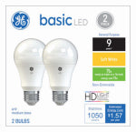 GE GE Industrial Solutions 37015 LED Bulb, General Purpose, 1050 Lumens, 13 W, A19 Lamp, E26 Lamp Base, Soft White ELECTRICAL GE