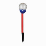 FUSION PRODUCTS LTD. Solar USA Pathway Light, Plastic, Glass Ball, 15.35 In. High