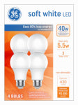 GE GE 93131062 LED Light Bulb, General-Purpose, A19 Lamp, 40 W Equivalent, E26 Medium Lamp Base, Non-Dimmable ELECTRICAL GE
