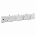 ASSA ABLOY AMERICAS RESIDENTIALI NC Hook Rack, 4 White Hooks on White Rail, 18 In. HARDWARE & FARM SUPPLIES ASSA ABLOY AMERICAS RESIDENTIALI NC