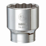 DEWALT DEWALT DWMT74597OSP Drive Hand Socket, 1-11/16 in Socket, 3/4 in Drive, 12-Point, Steel, Polished Chrome Vanadium TOOLS DEWALT