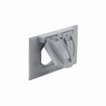 HUBBELL Hubbell 5180-5 Cover, Flip, Snap, 2-13/16 in L, 4-9/16 in W, 1-Gang, Metal, Gray, 6/CD, Powder-Coated ELECTRICAL HUBBELL