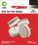 SHEPHERD HDWE. PROD., LLC. Super Sliders 1-1/8" Nail-On Felt Glides 4 Pack.