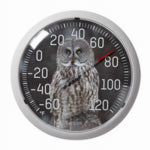 TAYLOR PRECISION PRODUCTS Owl Thermometer, 13.25 In. Round HOUSEWARES TAYLOR PRECISION PRODUCTS
