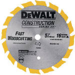 DEWALT DEWALT DW9055 Circular Saw Blade, 5-3/8 in Dia, 10 mm Arbor, 16-Teeth, Carbide Cutting Edge TOOLS DEWALT