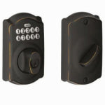 SCHLAGE LOCK Schlage BE365 V CAM 716 Electronic Deadbolt, Aged Bronze, Residential, 1 Grade, Metal, Turn Piece Interior Handle, Yes HARDWARE & FARM SUPPLIES SCHLAGE LOCK