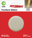 SHEPHERD HDWE. PROD., LLC. Super Sliders 2" Hard Plastic Gliders 4 pack