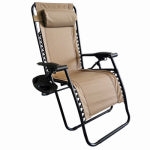 WOODARD CM LLC Zero Gravity Chair, Detachable Tray, Mocha Tan