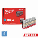MILWAUKEE ELECTRIC TOOL CORP Galvanized Barbed Collated Fence Staples, 9 Gauge, 2 In., 960-Ct.