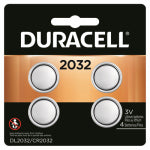 DURACELL Duracell DL2032B4PK Button Cell Battery, 3 V Battery, 210 mAh, 2032 Battery, Lithium ELECTRICAL DURACELL