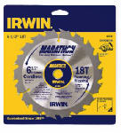 IRWIN Irwin Marathon 14020 Circular Saw Blade, 6-1/2 in Dia, 5/8 in Arbor, 18-Teeth, Carbide Cutting Edge TOOLS IRWIN   
