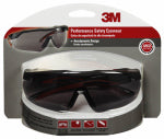 3M 3M 47091-WZ4 Safety Glasses, Anti-Fog, Anti-Scratch Lens, Wraparound Frame, Black/Red Frame