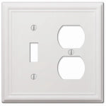 AMERTAC-WESTEK Chelsea Wall Plate, White, Steel, 1 Toggle/ 1 Duplex ELECTRICAL AMERTAC-WESTEK