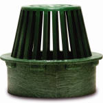 DRAINTECH DrainTech 0443SDG Atrium Grate, 4 in Dia, Round, Polyethylene, Green PLUMBING, HEATING & VENTILATION DRAINTECH