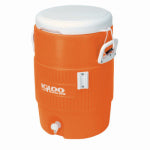 IGLOO CORPORATION Beverage Jug, Orange With White Seat-Top Lid & Handles, 5-Gallons