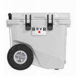 ROVR PRODUCTS RollR 45 Quart Wheeled Hard Cooler with Telescopic Handle (POWDER) OUTDOOR LIVING & POWER EQUIPMENT ROVR PRODUCTS