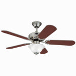 WESTINGHOUSE FAN & LIGHTING Richboro Ceiling Fan + Light Kit, Brushed Nickel, 42-In.
