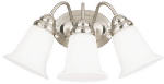 WESTINGHOUSE Westinghouse 66497 Wall Mount Fixture, 3-Lamp, Brushed Nickel Fixture ELECTRICAL WESTINGHOUSE