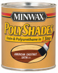 MINWAX Minwax 213754444 Waterbased Polyurethane Stain, Satin, Liquid, American Chestnut, 0.5 pt, Can PAINT MINWAX