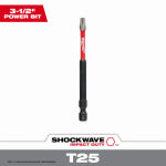 MILWAUKEE Milwaukee 48-32-4561 Power Bit, T25 Drive, Torx Drive, 1/4 in Shank, Hex Shank, 3-1/2 in L, Proprietary Steel TOOLS MILWAUKEE