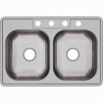 ELKAY SALES INC Dayton Stainless Steel Double Kitchen Sink, 33 x 22 x 6-1/16 In. PLUMBING, HEATING & VENTILATION ELKAY SALES INC