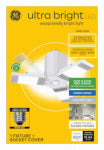 GE GE 93129815 Work Light, 80 W, 3-Lamp, LED Lamp, 3000, 5000, 8000 Lumens, 4000 K Color Temp, White ELECTRICAL GE