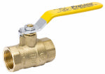 B&K LLC Full-Port Ball Valve, Forged Brass, Female Pipe Thread, 1-1/2 In.