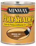 MINWAX Minwax 213854444 Waterbased Polyurethane Stain, Satin, Liquid, Mission Oak, 0.5 pt Can PAINT MINWAX